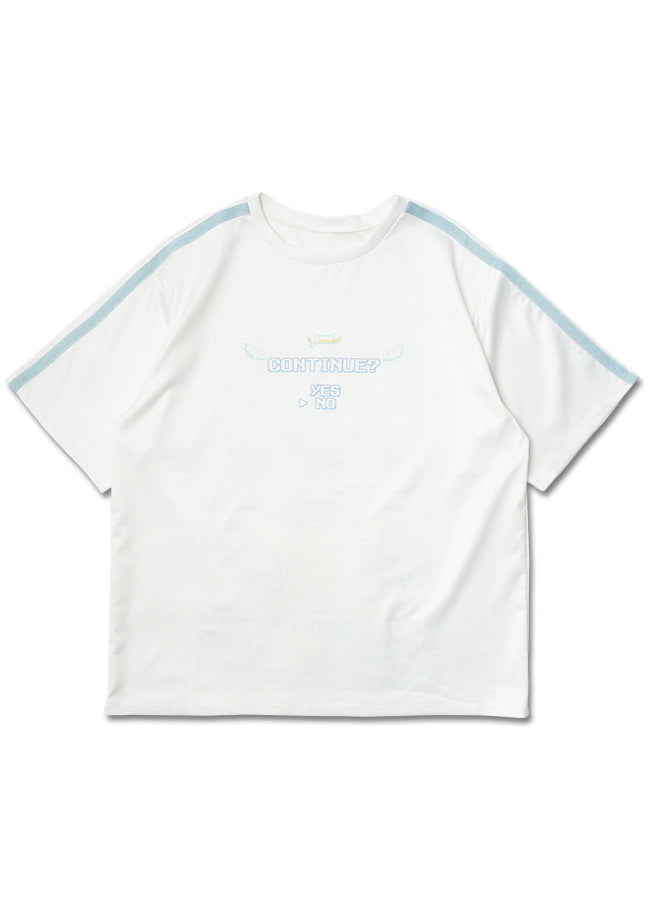 ACDC Rag Game Over Jersey White Oversized Tee — front view