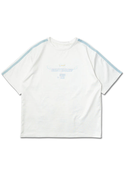 ACDC Rag Game Over Jersey White Oversized Tee — front view