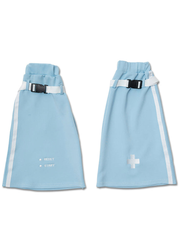 ACDC Rag Game Over Pastel Blue Leg Warmer — front view