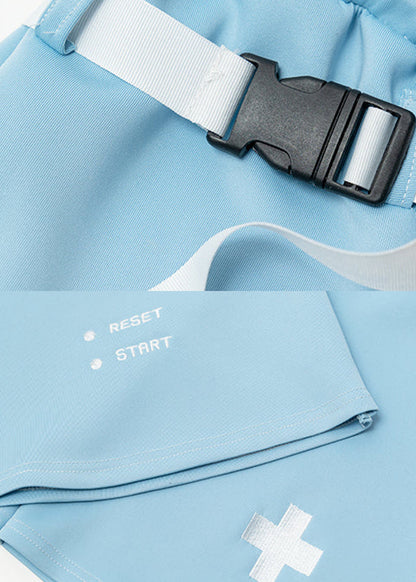 ACDC Rag Game Over Pastel Blue Leg Warmer — detail shot