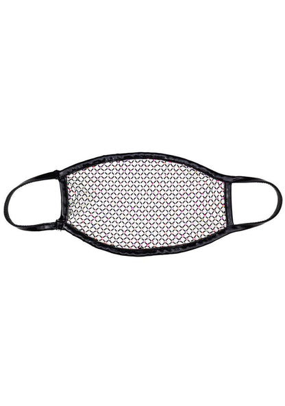 BGlittz Gianni Crystal Dust Mask in black with mesh netting and AB crystal stone detail on breathable polyester nylon rave crystal face mask — front view