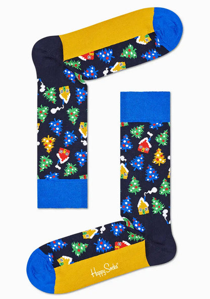 Happy Socks Gingerbread Holiday Socks 3PK Gift Box Set in multicolor — detail view 3