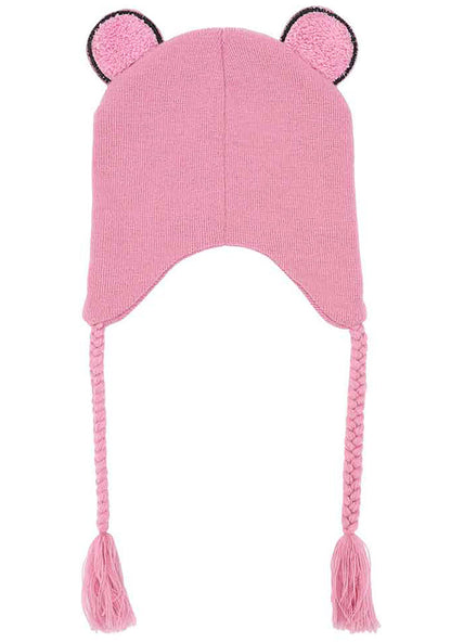 Bioworld Gloomy Bear Laplander Fleece Cosplay Beanie in pink — back view