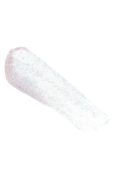 Kimchi Chic GLOSS OVER GLOSS Lip Gloss in 05 Aurora iridescent shimmer with doe-foot applicator twist cap on rave makeup lip gloss — detail view