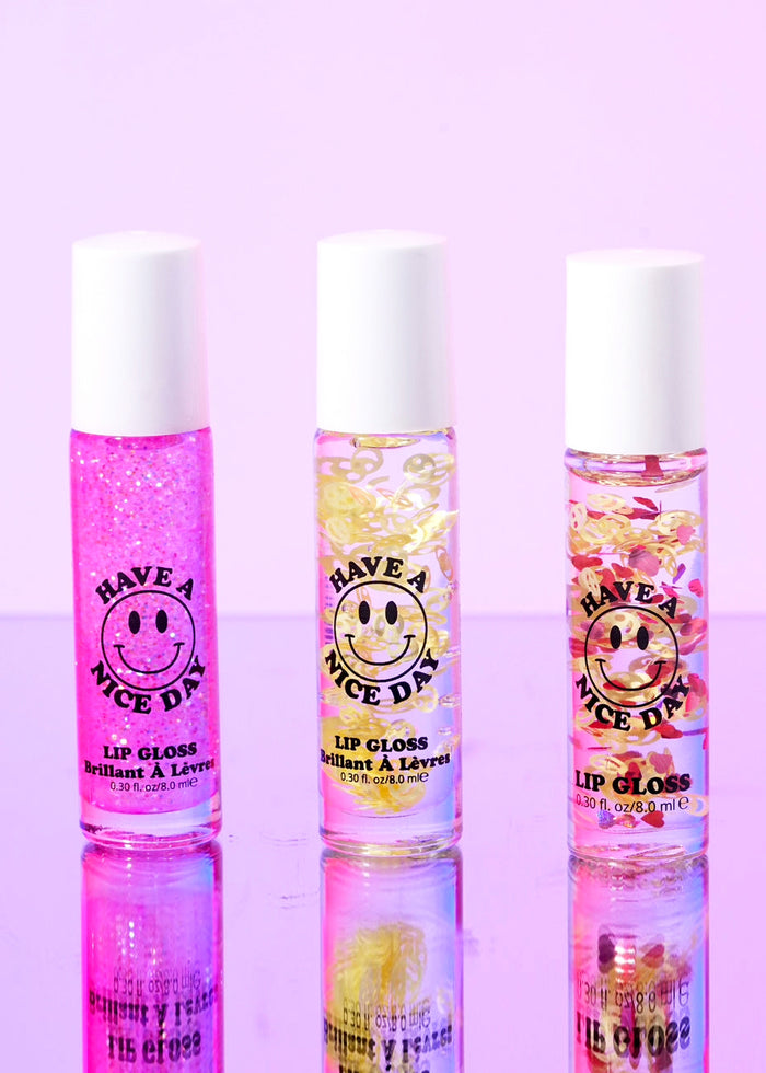 Lavender Stardust Have A Nice Day Lip Gloss Trio Box Set in multicolor — model view