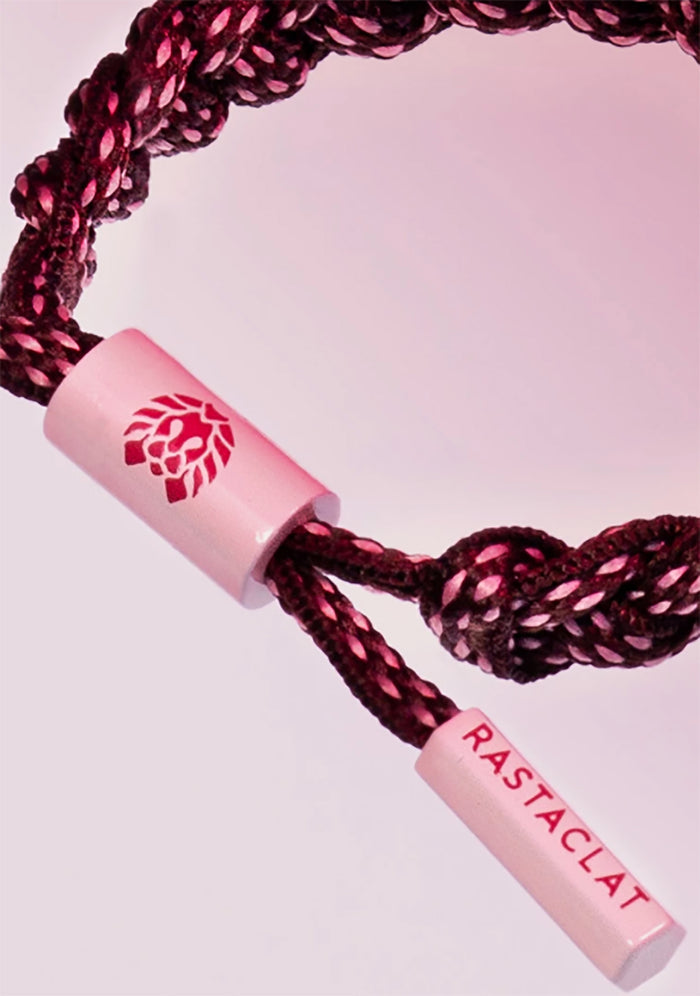 Rastaclat Hex Flex Velocity Mini Clat Bracelet in brown pink — model view