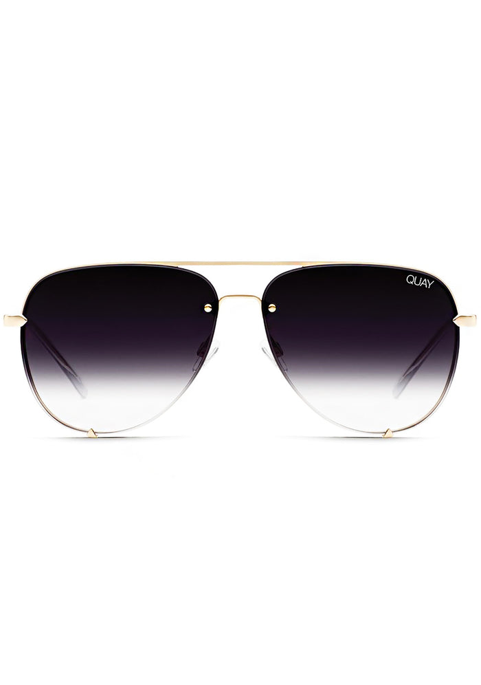 High Key Rimless Sunglasses in Gold Black Fade