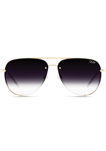 High Key Rimless Sunglasses in Gold Black Fade