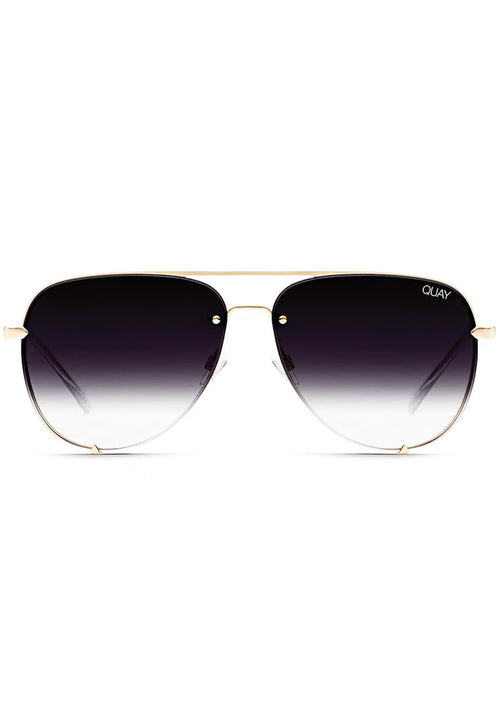 High Key Rimless Sunglasses in Gold Black Fade