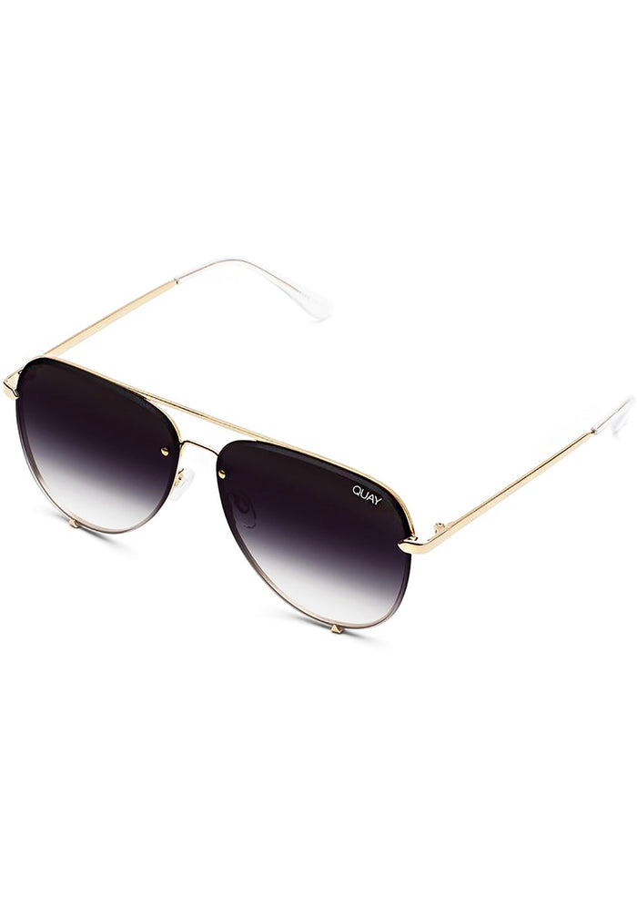 High Key Rimless Sunglasses in Gold Black Fade