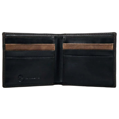 Hooey Classic Black Smooth Leather Logo Rivet Bi-Fold Wallet HBF001-BK