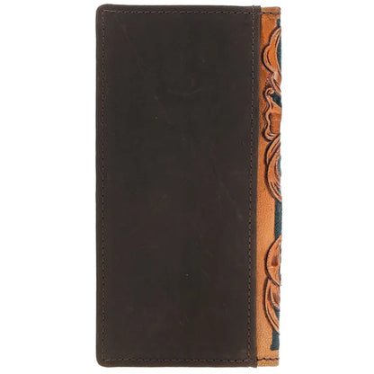 Hooey Gambler Tan & Brown Aces Playing Card Embossed Leather Rivet Logo Rodeo Wallet HW038-TNBR