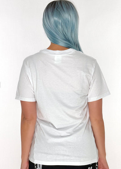 Maxed Limited Kaiju No. 8 Bottle Tee in white — model back view