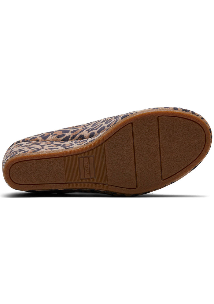 TOMS Kelsey Suede Boot in leopard with all-over leopard print on suede wedge heel festival ankle boot — back view
