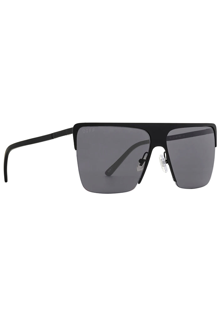 DIFF Eyewear Kendra Sunglasses in matte black grey — side view