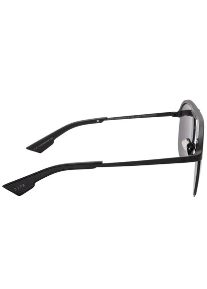 DIFF Eyewear Kendra Sunglasses in matte black grey — side view 2