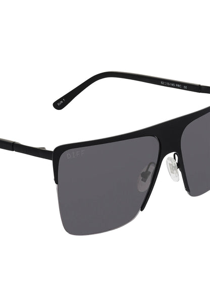 DIFF Eyewear Kendra Sunglasses in matte black grey — detail view