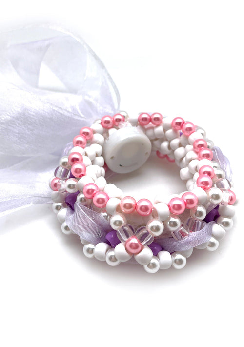 LASR Lavender Luminous Light Up Ribbon Rave Kandi Bracelet — product view