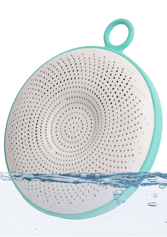 SunnyLife Light Pool Bluetooth Speaker in white turquoise — front view
