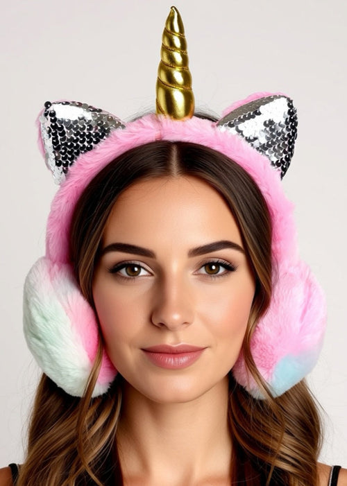 Luna Spark Unicorn Sequin Plush Earmuff