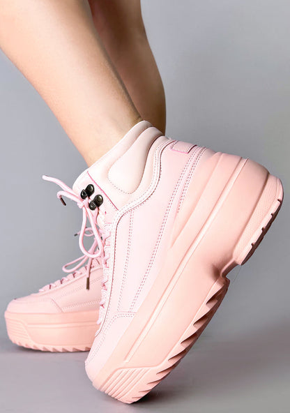 Berness MACY 01 Blush Dunes pink chunky platform rave sneakers