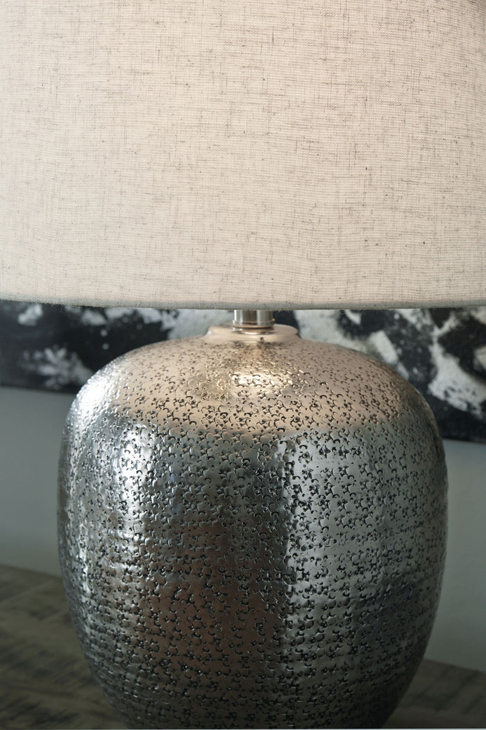 Magalie - Metal Table Lamp  - Antique Silver Finish