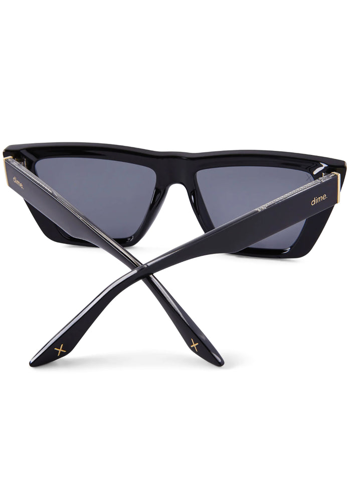 Dime Optics Melrose Polarized Sunglasses in black grey — back view