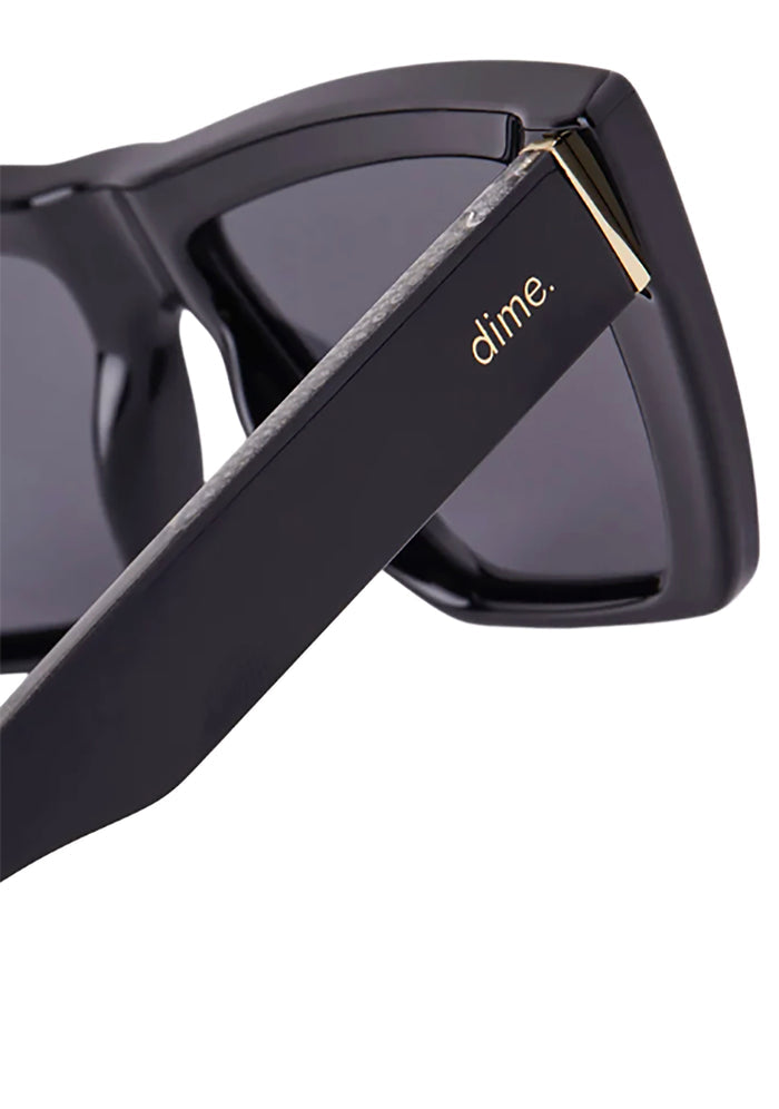 Dime Optics Melrose Polarized Sunglasses in black grey — side view