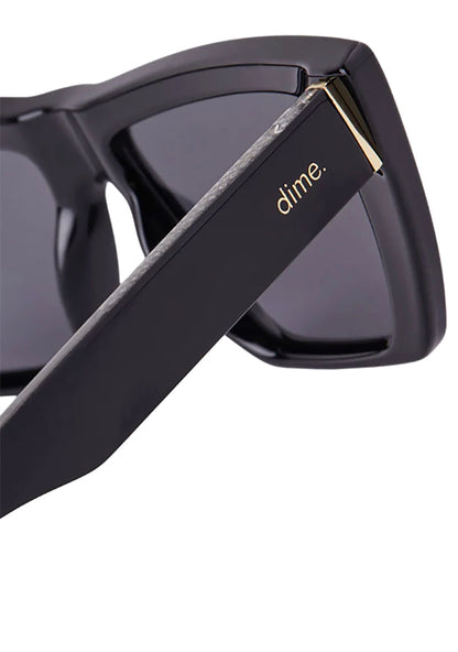 Dime Optics Melrose Polarized Sunglasses in black grey — side view