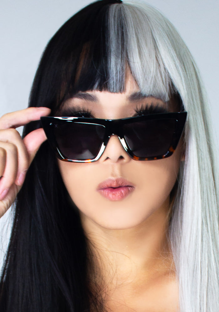 Dime Optics Melrose Polarized Sunglasses in black tortoise grey — side view