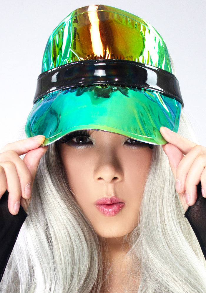 Fydelity Midnight Sass Retro Electric Visor in black — model front view