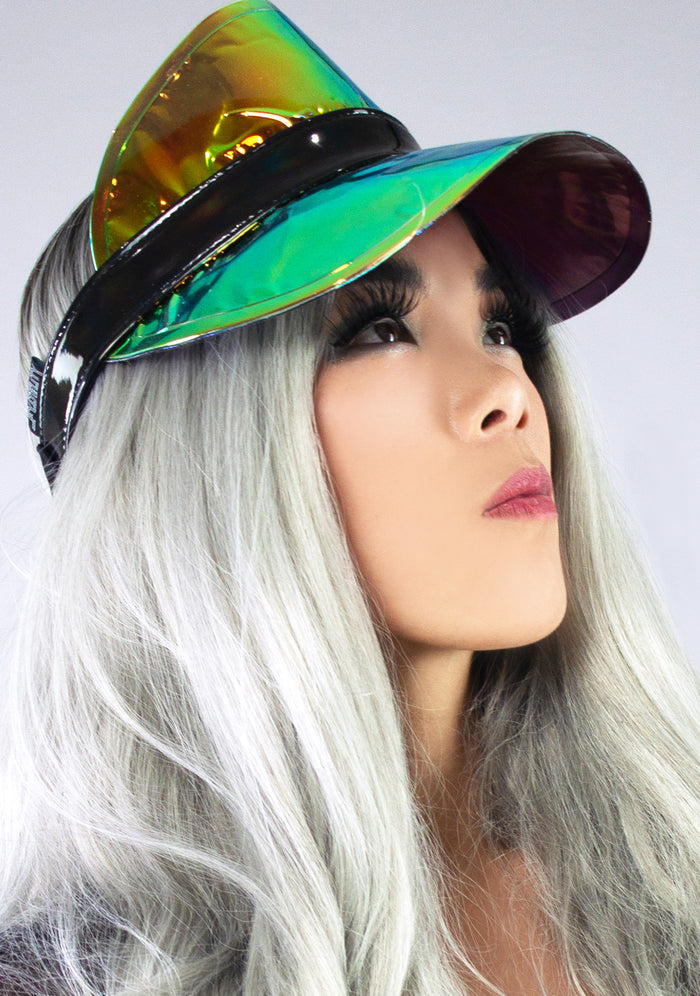 Fydelity Midnight Sass Retro Electric Visor in black — model view