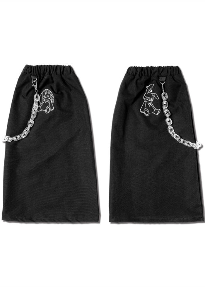 ACDC Rag Mill & Nero Moon Bunny Dolls Black Leg Warmer — back view