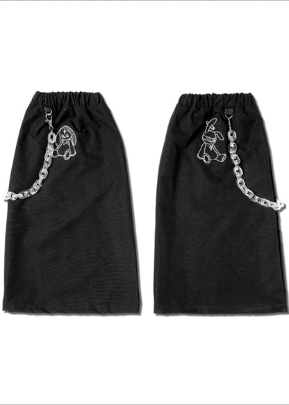 ACDC Rag Mill & Nero Moon Bunny Dolls Black Leg Warmer — back view