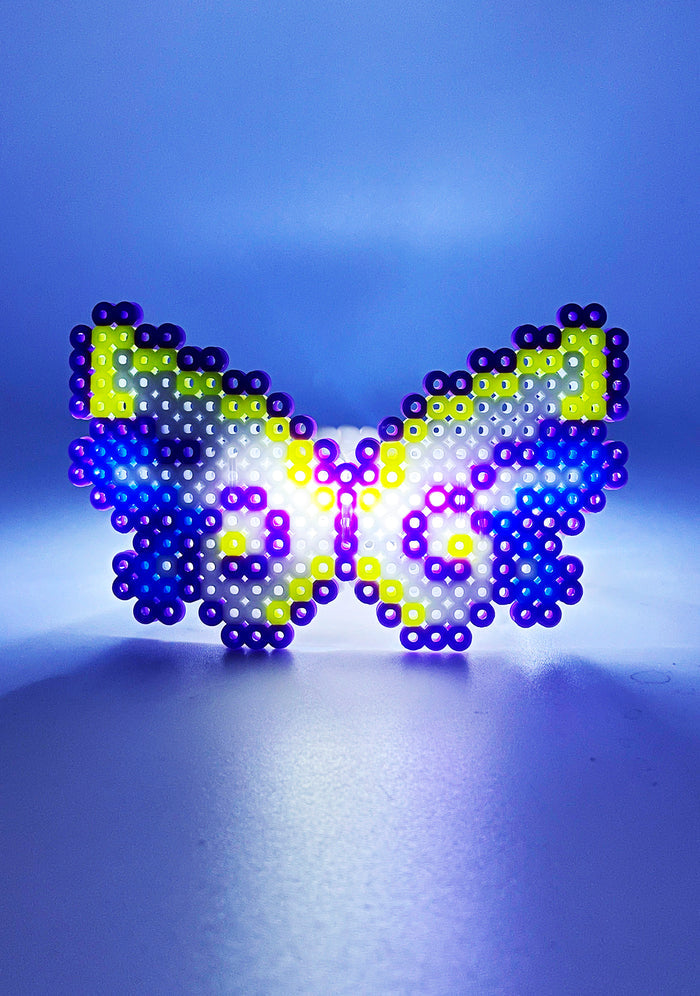 LASR Morpho Magic Light Up Pendant Rave Kandi Bracelet — front view