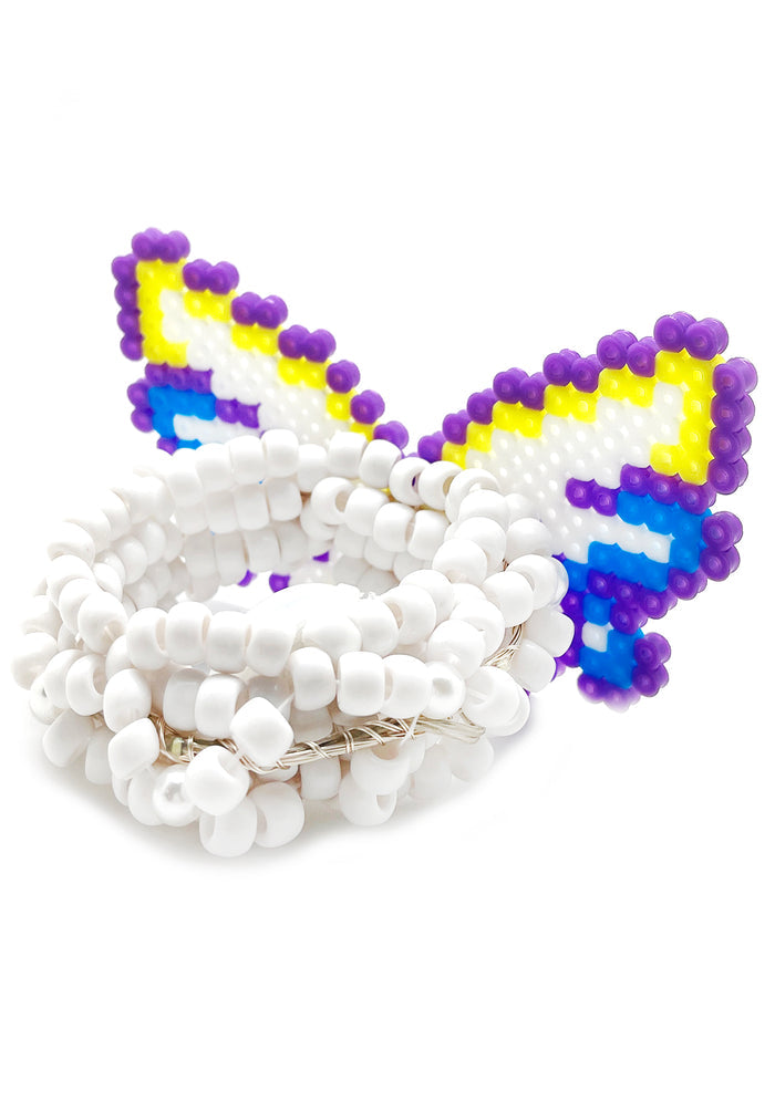LASR Morpho Magic Light Up Pendant Rave Kandi Bracelet — back view