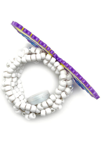 LASR Morpho Magic Light Up Pendant Rave Kandi Bracelet — detail view