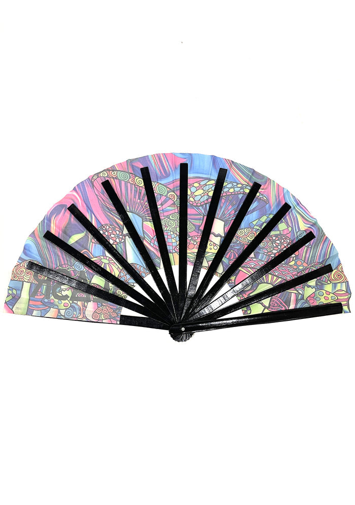 LASR Mushroom Madness UV Reactive Rave Fan — product view