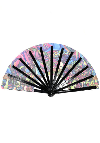 LASR Mushroom Madness UV Reactive Rave Fan — product view