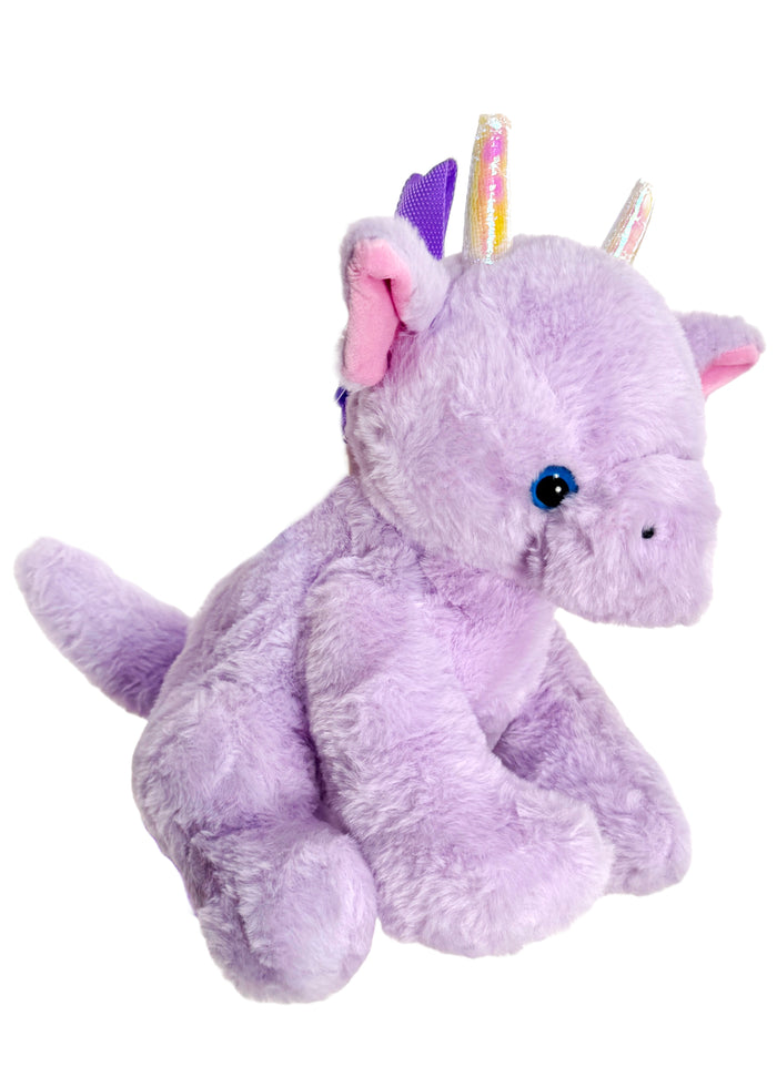 LASR Mystical Twilight Dragon Plush Backpack — side view