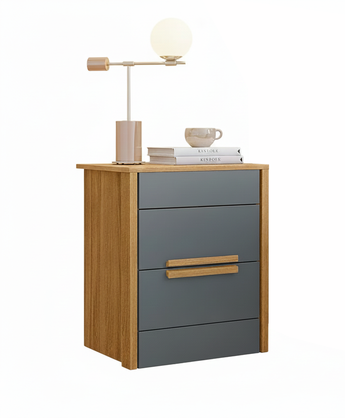 Night Stand Dhara 017031.4 2 Drawers  61*51*39 Cm Freijo/ Grey  (Limited 3 Months Warranty)
