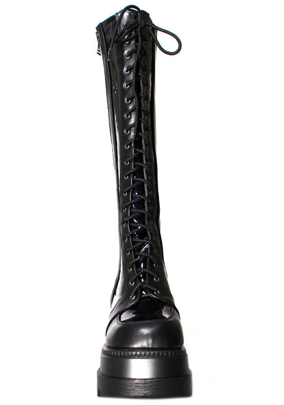 LASR Nightshade Hi Hologram Black Platform Boots — product view