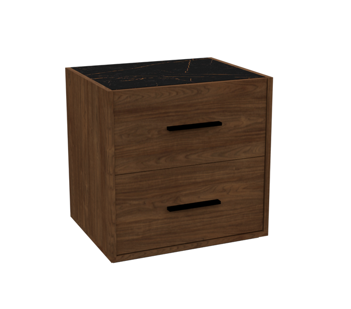 Nightstand Rome 2 Drawers Walnut (Limited 3 Months Warranty)