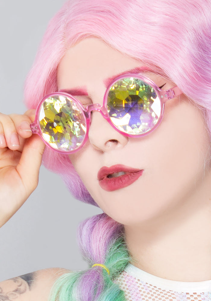 LASR Over The Rainbow Kaleidoscope Rave Glasses — product view