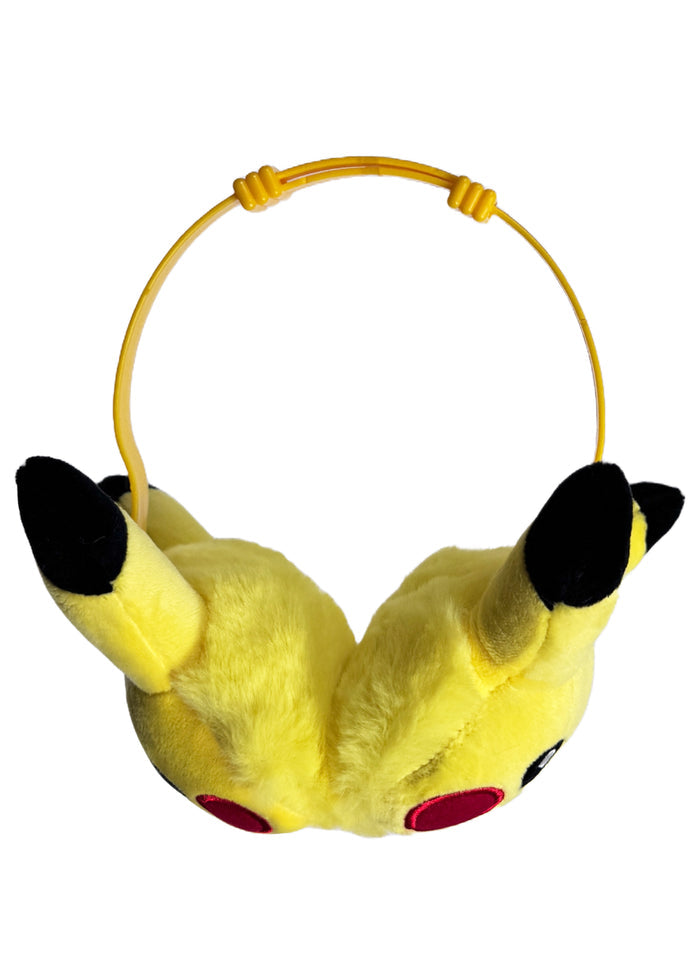 Pokemon Pikachu 3D Plush Earmuff in yellow with 3D Pikachu ear cups and soft fleece lining — front view