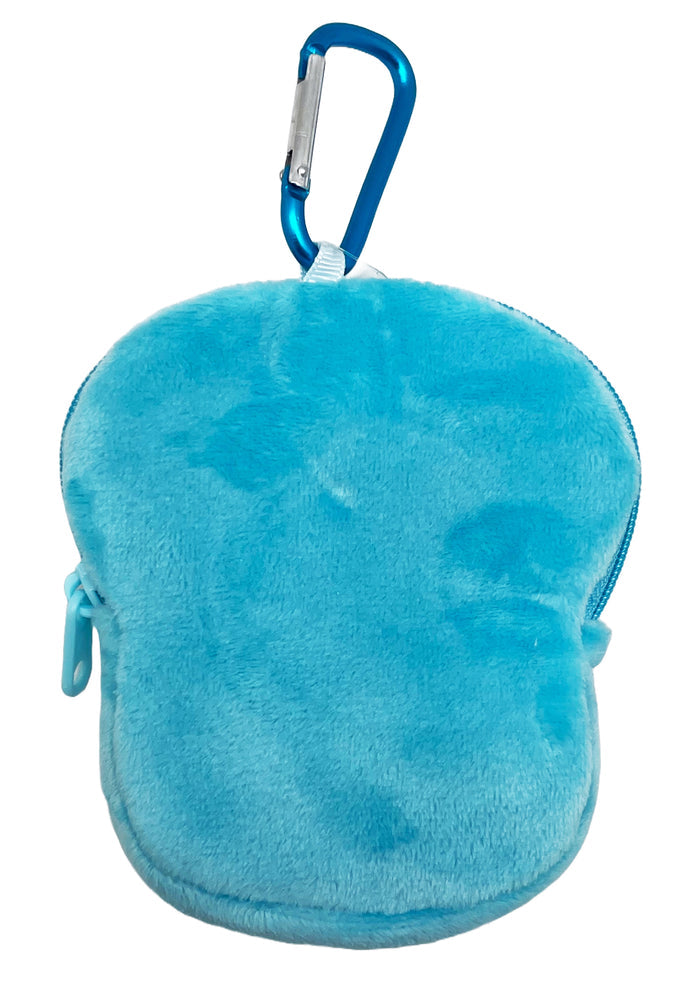 Pokemon Quaxly Plush Coin Pouch in blue with full front embroidered Quaxly design and wristlet strap — back view