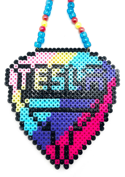 LASR Power Drive Rave Kandi Necklace — detail view
