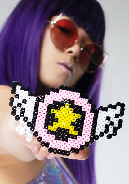 LASR Press Start Light Up Pendant Rave Kandi Bracelet — product view