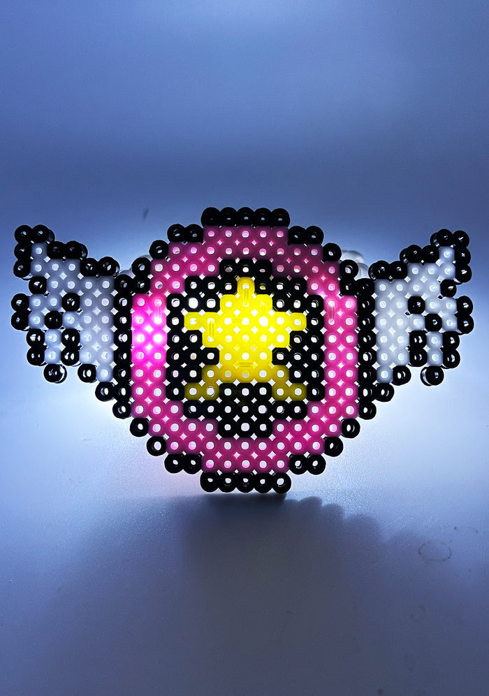LASR Press Start Light Up Pendant Rave Kandi Bracelet — front view