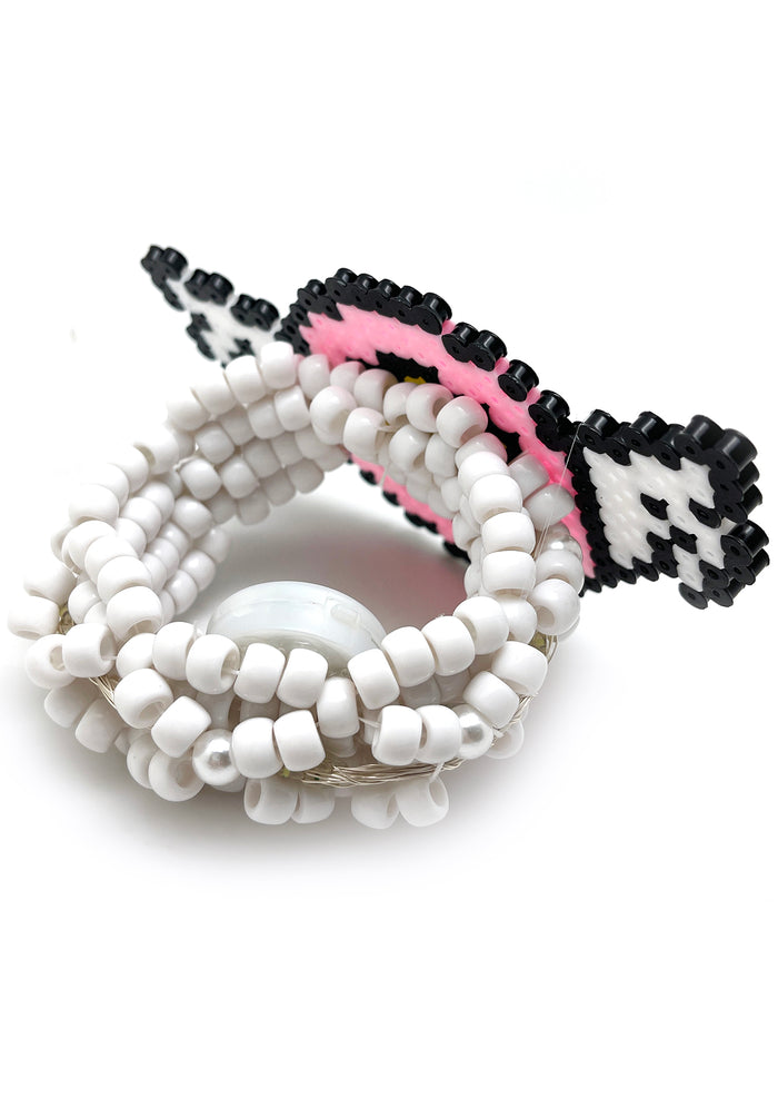 LASR Press Start Light Up Pendant Rave Kandi Bracelet — back view